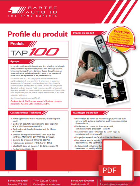 TAP100 Data Sheet French