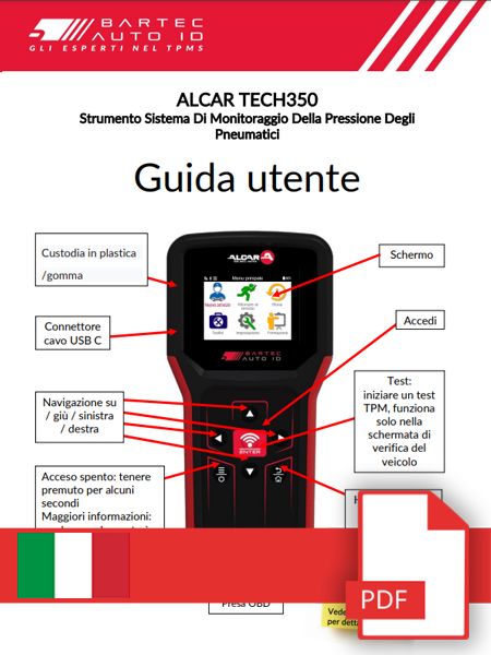 TECH350 ALCAR User Manual Italian
