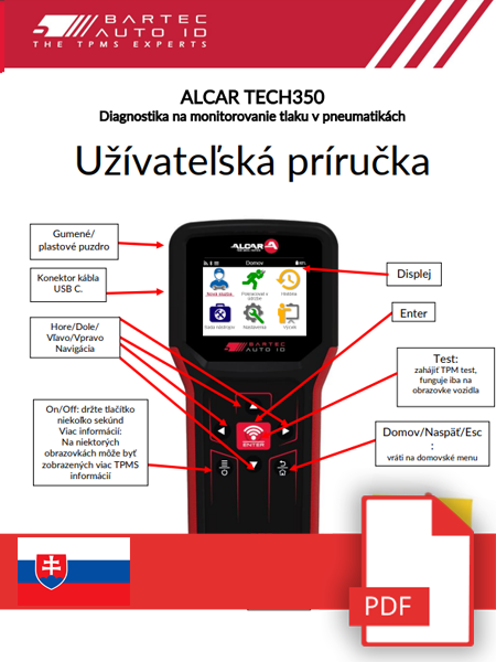 TECH350 ALCAR User Manual Slovak