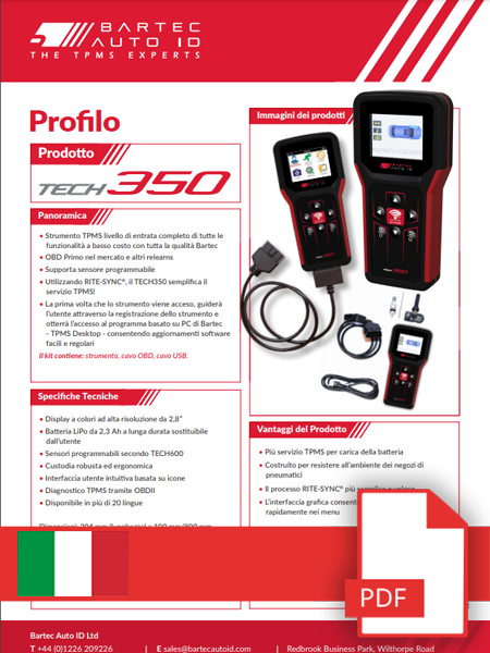TECH350 Data Sheet Italian