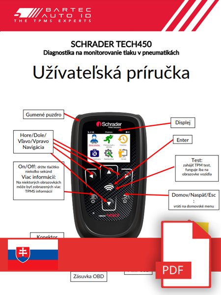 TECH450 Schrader User Manual Slovak