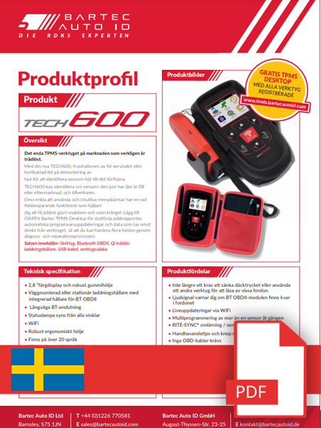 TECH600 Data Sheet Swedish